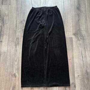 DW Vintage Baggy Velour Track Pants Small Black Y2K